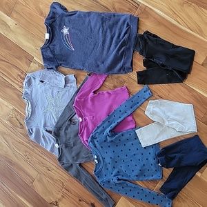 GAP Girls Size 5 Lot - 4 LS Shirts, 1 SS Dress, 3 Leggings